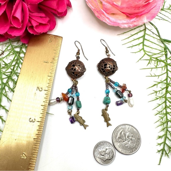 NEW⚜️Handmade Gemstone Beaded Earrings - Picture 4 of 5